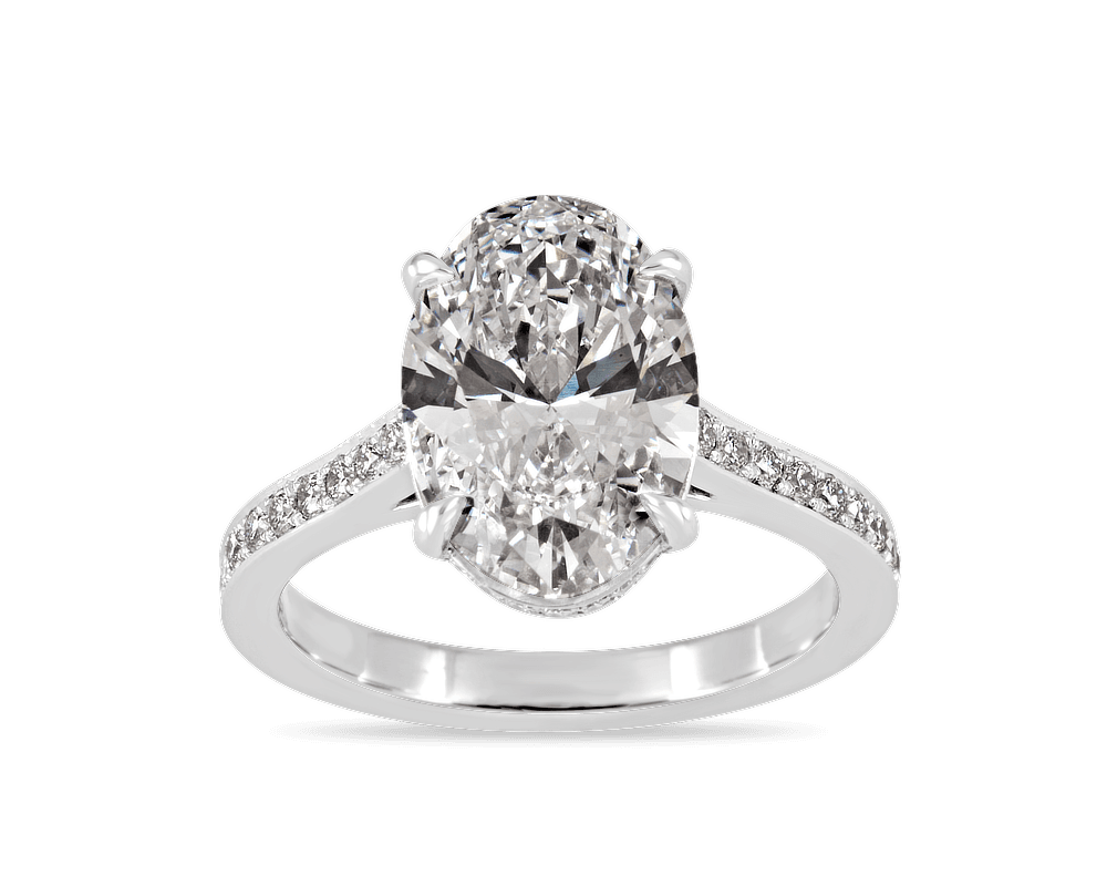 The Evelyn Pave Solitaire with Hidden Halo