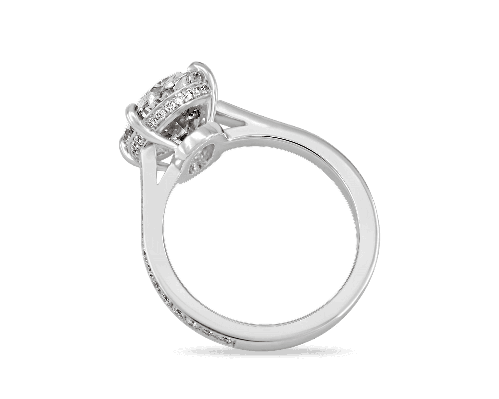 The Evelyn Pave Solitaire with Hidden Halo